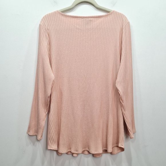 Eileen Fisher Tencel Stretch Ridge Ballet Neck Ribbed Top Dune Size XL - Picture 10 of 15